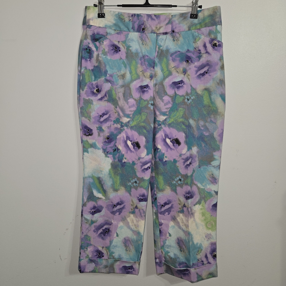 P#22 Davina Size 8 Floral Print Cropped‎ Pants